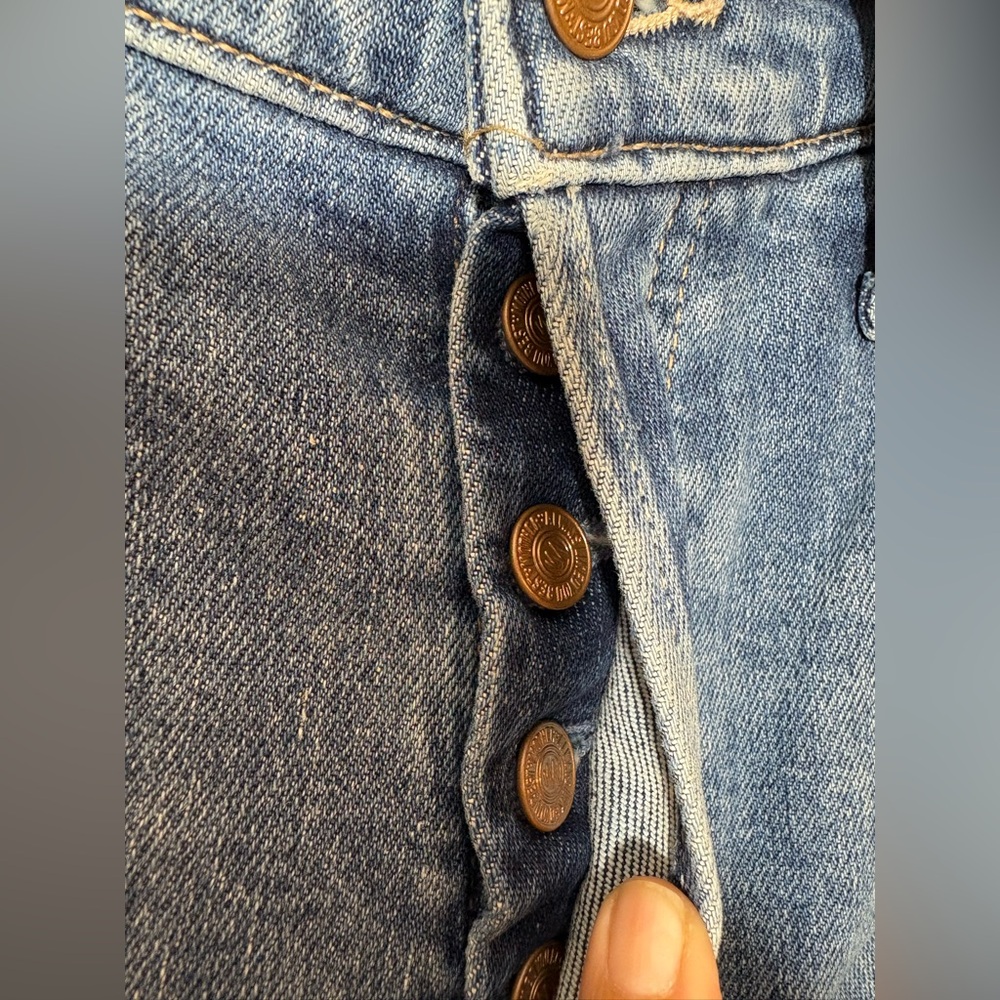 Mother The Mid Rise Hiker Hover Penny For Your Thoughts Button Fly Jeans Size 26 - Picture 5 of 10